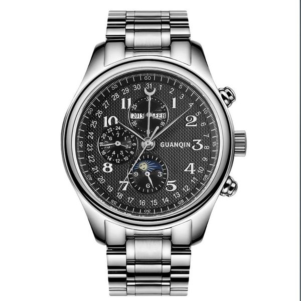 

wristwatches watches mens automatic watch clock tourbillon waterproof mechanical wrist relogio masculino, Slivery;brown