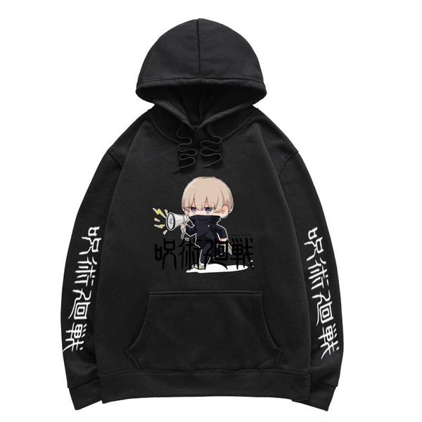 

men's hoodies & sweatshirts jujutsu kaisen hoodie men jogging tracksuit autumn winter fleece harajuku streetwear oversized clothing, Black
