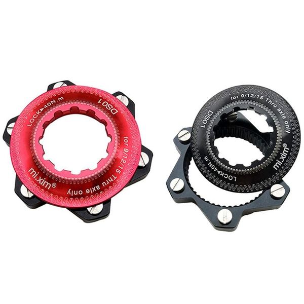 

tools 2set mi.xim 6-bolt rotor disc adaptor bicycle hubs disk conversion for thru-axle centre-lock red & black