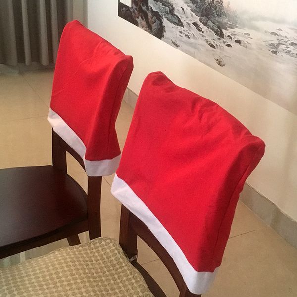 Cappelli di Natale Decorazione Red Chair Copre 60 * 50 cm Natale Tessili per la casa Soggiorno Sgabello Decorazioni XD24885