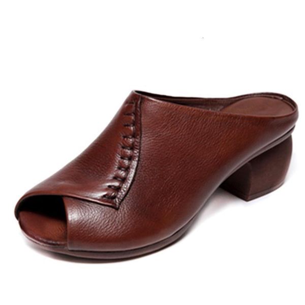 

luxury slippers 2021 summer sandals fish mouth middle heel for casual and simple outdoor women's sho with thick heels, Black