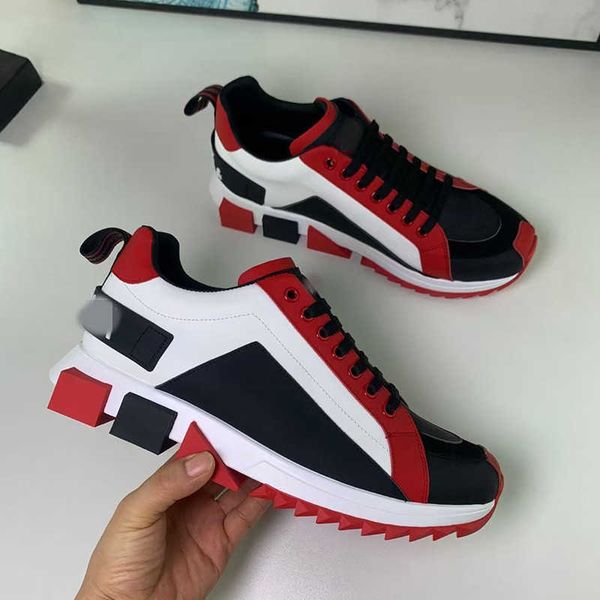 

dgdg 2021 designer mens casual shoes fashion genuine leather sneakers luxury trainer la45, Red;white