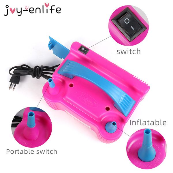

220v ac eu electric balloons inflator inflatable pump double hole air ballon pump party decoration ballons fast aerated tools
