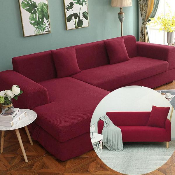 

chair covers polar fleece stretch sofa cover for l-shaped corner sofas chaise longue slipcovers 1/2/3/4 seater knitted elastic couch