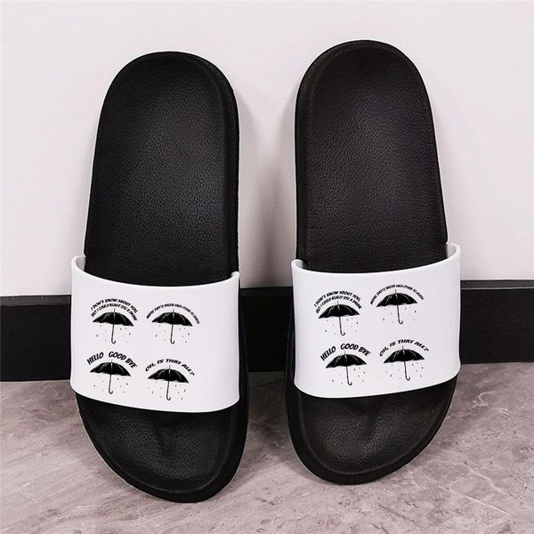 

slippers shoes for ladies 2021 fashion cartoon umbrella indoor beach sandals open toe slides non-slip flip flop female, Black