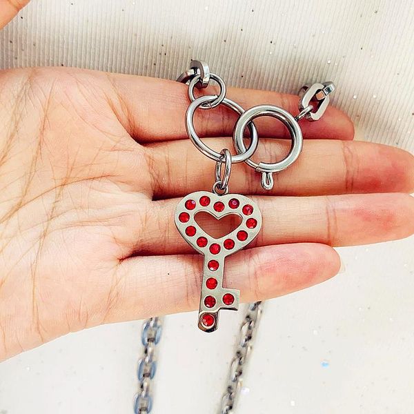 

chokers igirl key necklace women choker harajuku hip hop pandent necklaces streetwear gothic punk girls chian, Golden;silver