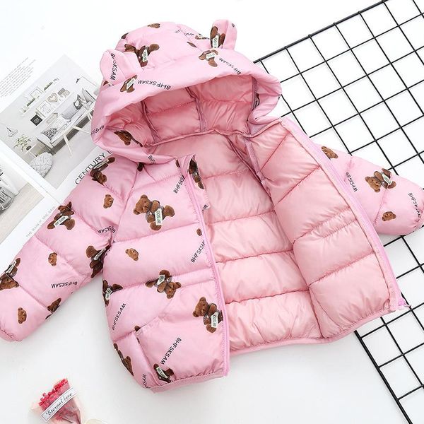 

down coat toddler girl winter clothes cartoon children's cotton padded jacket kids, Blue;gray