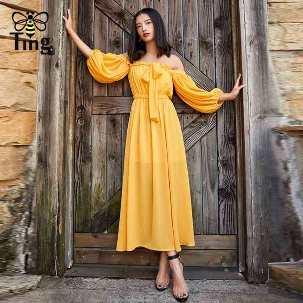 

style maldives summer beach dress bow tie drap chiffon long maxi party dresses slash neck off shoulder vestidos 210513, Black;gray