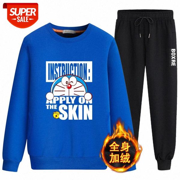 

plus velvet thick warmth boys sports and leisure suits for youth, junior high school students big children's sweaters #1i2k, Black