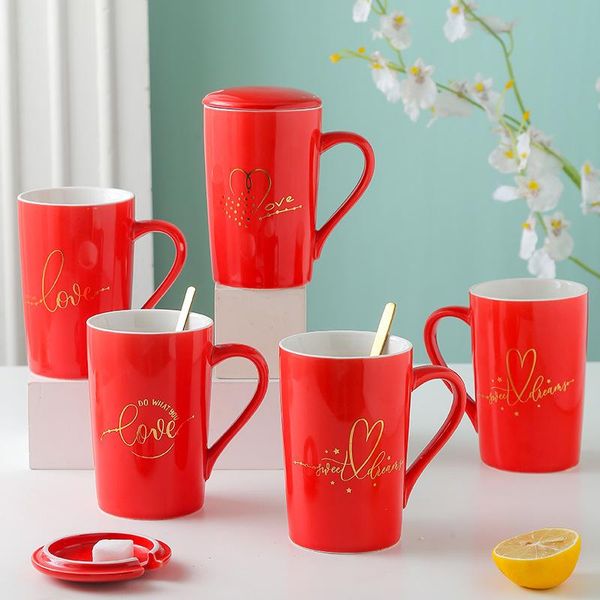 

mugs wholesale wedding with souvenir ceramic mug spoon cover office water cup gift coffee