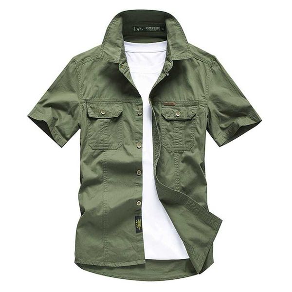 

men's casual shirts summer slim fit dress shirt short-sleeve cotton army turn down neck male masculina business my437, White;black