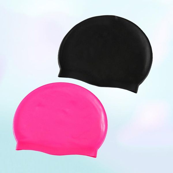 

swimming caps 2pcs silicone cap waterproof swim hat sports elastic rubber accessory for ad