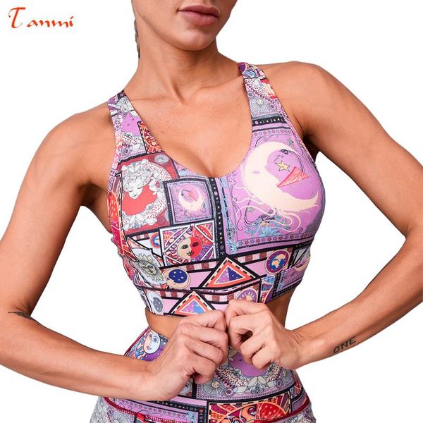

women's print yoga bra high tight printed fast drying sports running fitness gym clothing, White;black