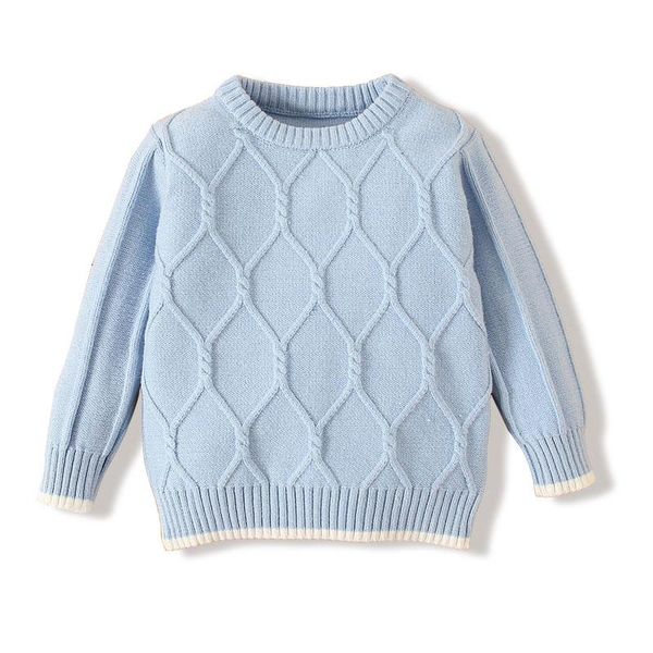 

kimocat baby boy long-sleeved sweater, diamond check blue winter leisure children's clothing 6 months-3 years pullover