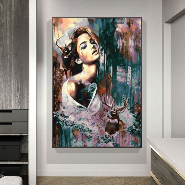 Nordic Abstract Woman Man Portrait Poster Quadro Pintura em tela Poster Print Cuadros Wall Art Picture para sala de estar sem moldura