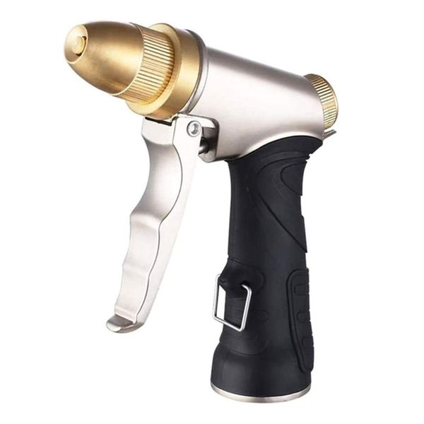 

watering equipments garden hose nozzle heavy duty metal handheld water high pressure guns grip sprayer for hand plants and lawn