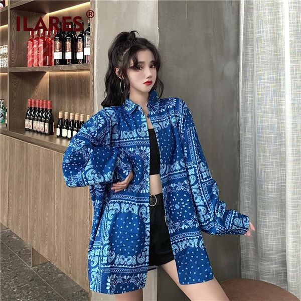 

women 2021 plus size shirt korean fashion clothes blouse print vintage long sleeve plaid chiffon style women's blouses & shirts, White