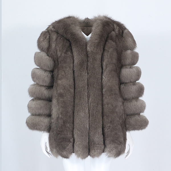 

oftbuy 2021 long winter jacket women real fur coat natural big fluffy fox fur outerwear streetwear thick warm new fashion brand, Black