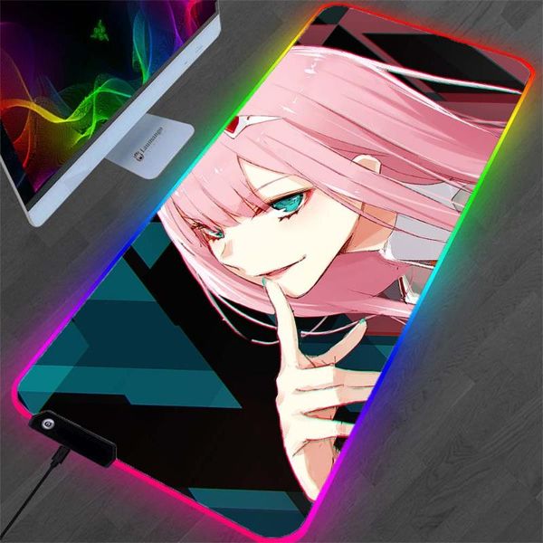 

mouse pads & wrist rests rgb daling anime pad computer office game player desk mat notebook gaming accessories mousepad with led backlight 3