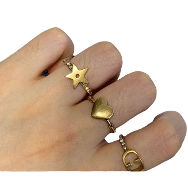 

[do not fade] c stars d love rings a set of three do not sell is open. luxurys designers jewelry, Silver