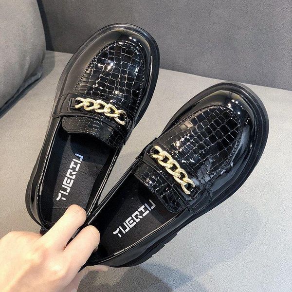 

kids shoes for girl england boys leather 2021 spring children' girls school wedding party flat, Black;grey