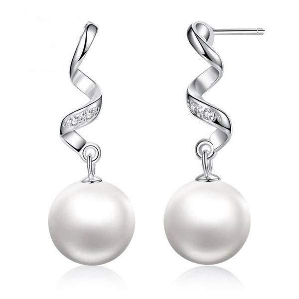 

dangle & chandelier natural pearl drop earrings for women silver s925 gemstone ball fine wedding jewlery bizuteria bijoux femme gift