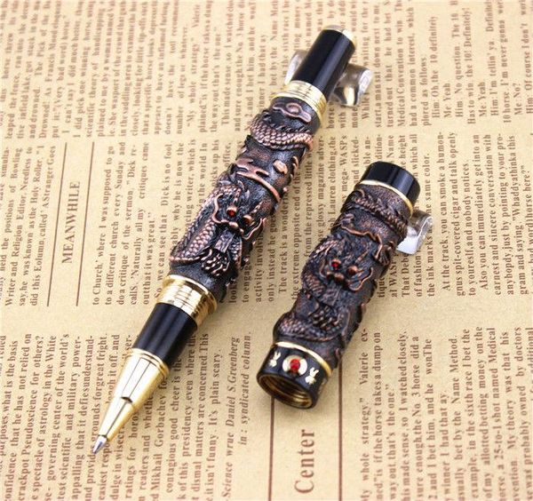 

luxury metal smooth rollerball pen business gift father husband boyfriend present send a refill ballpoint pens, Blue;orange