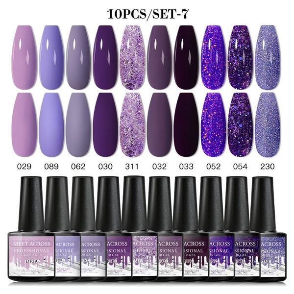 

gel nail kit 10 pcs uv polish varnishes 8ml for manicure need cured base coat set art kits