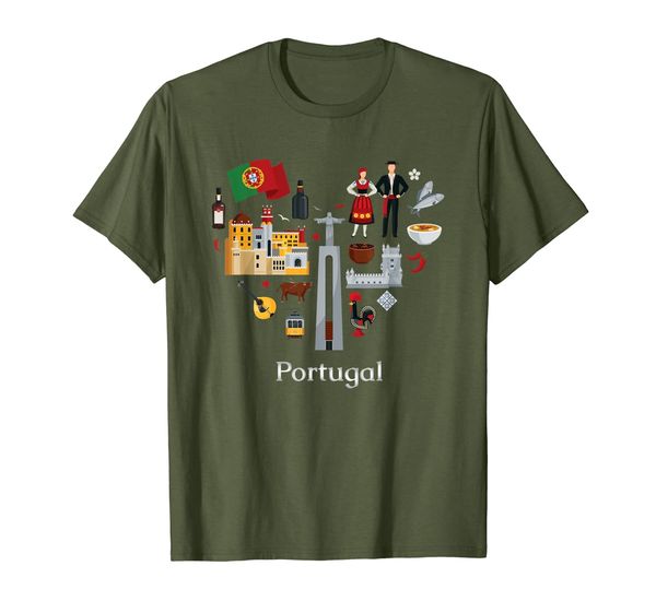 

i love portugal lisbon map iconic traditional souvenir gift t-shirt, White;black