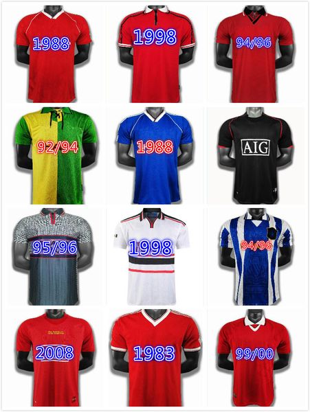 

retro manchester soccer jerseys 1990 1992 1994 1996 1998 v. nistelrooy rooney keane ronaldo scholes 06 07 08 94 96 97 98 99 86 88 giggs beck, Black;yellow