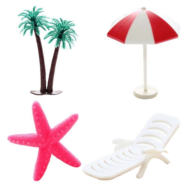 

decorations 4pcs vivid coconut tree miniature decor bonsai craft micro landscape adornments