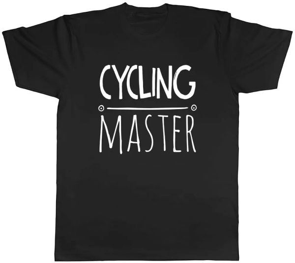

cycling master mens t-shirt tee, White;black