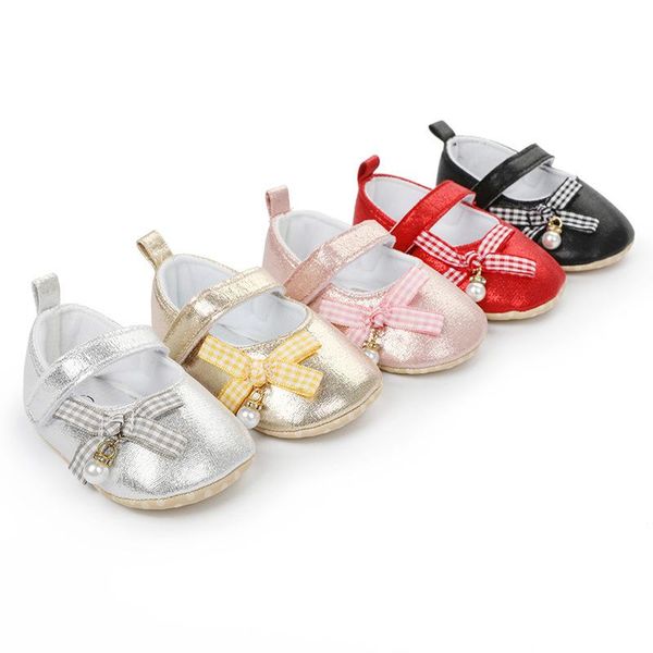 

0-1 year old baby princess walking shoes pink bright face bow toddler first walkers