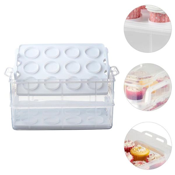 

gift wrap 1pc 24 cupcake container transparent cake carrier portable storage box