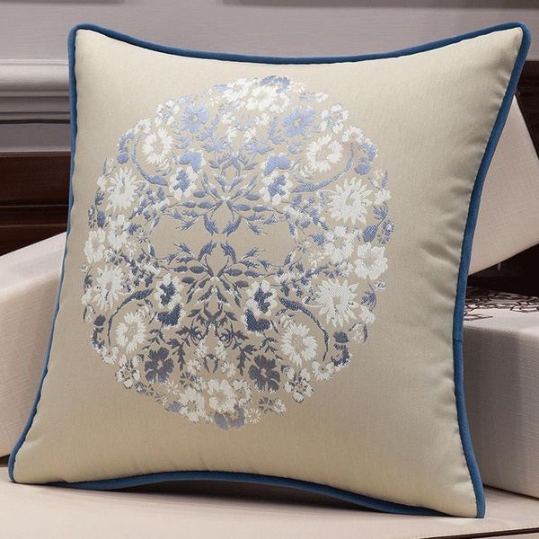 

rich flower cushion cover decorative pillows chinese green gold beige blue jacquard coussin cojines decorativos para sofa pillow cushion/dec