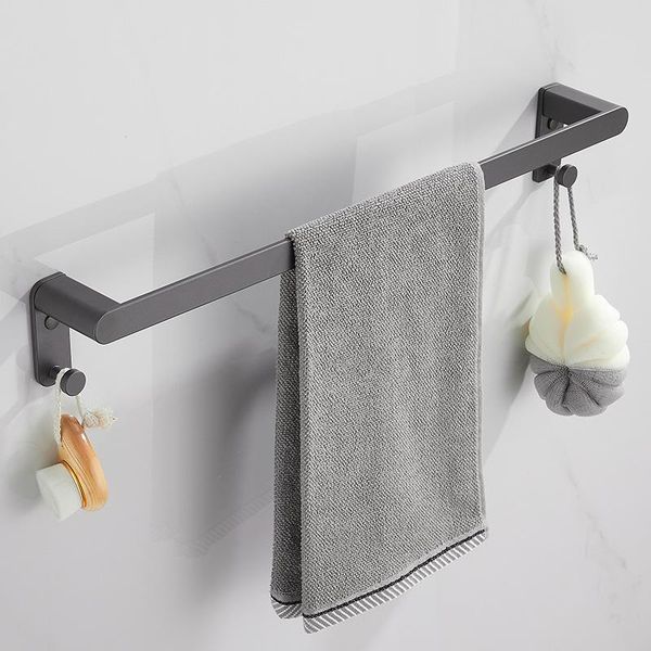 

towel racks gray bathroom rack single bar alumimum bath hanging rod punch