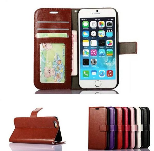 Handyhüllen, Brieftasche, PU-Leder, mit Kartensteckplatz, Fotorahmen für iPhone 6, 7 PLUS, 7Plus, Galaxy S6, S7 Edge, S8