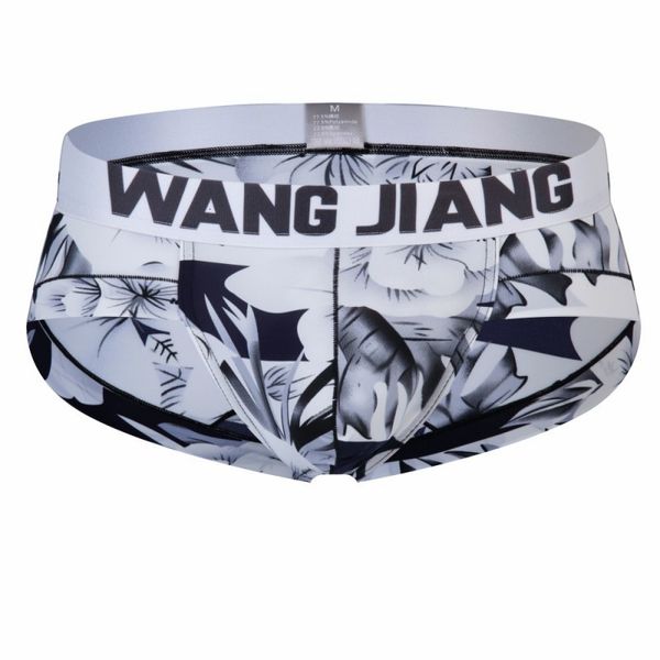 

men's underwear #4018sj lingerie plaid floral dots national printing ultra-thin ice silk pouch briefs underpants panties, Black;white