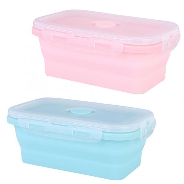 

storage bottles & jars 3 pcs bento box silicone microwave tableware food foldable portable