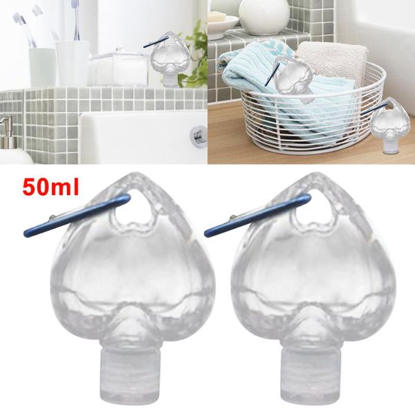 

hooks & rails 10pcs portable heart shape empty hand sanitizer bottle with key ring hook travel refillable alcohol containers 2
