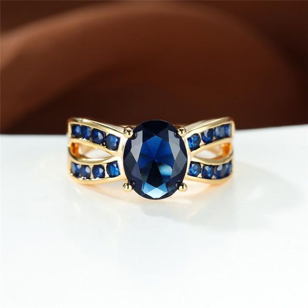 

wedding rings vintage yellow gold ring female luxury crystal engagement multicolor zircon oval stone for women men jewelry, Slivery;golden