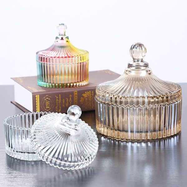 

storage bottles & jars european luxury crystal clear glass purification degaussing bowl container creative jewelry box with lid candy jar de