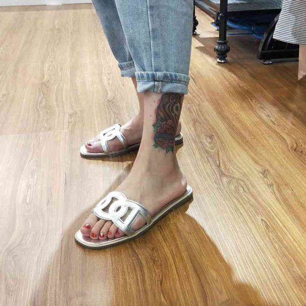 

slippers vallu women summer wear new flat-bottom net red fashion leather vacation cool slippers water bath outdoor z5nn, Black