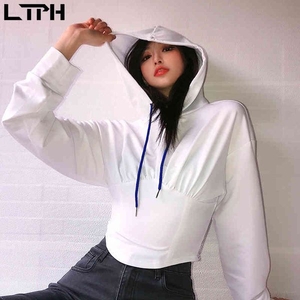 

arrival autumn simple fashion hoodies women back tie slim all-match solid color long sleeve hoodie sweatshirts 210427, Black