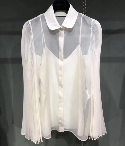 

women's blouses & shirts 2021 spring summer 100% silk c078, White