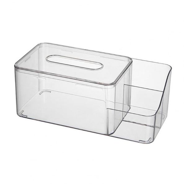 

tissue boxes & napkins box portable smooth edge tpe visible large capacity storage case for kitchen