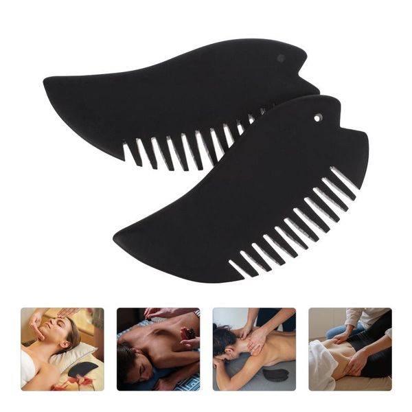 

hair brushes 2 pcs handheld massaging comb practical head scalp massager, Silver