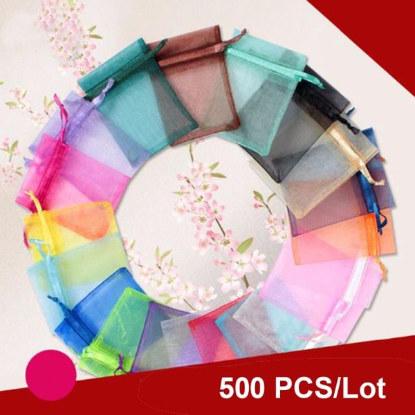 

gift wrap 500pcs jewelry bag wedding organza bags packaging transparent party drawable pouches present candy 7x9 9x12 10x15 13x18cm