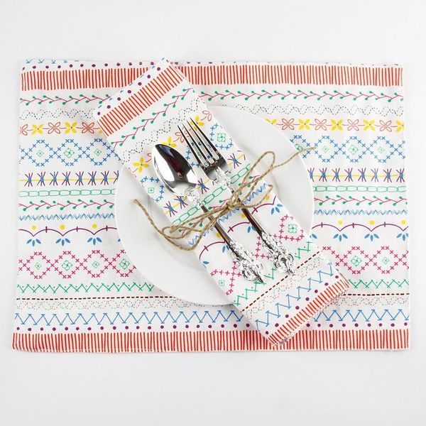 

set of 4 pcs scandinavian style linen cotton 30x40cm napkins placemat soft dining table mat kids napkin fabric