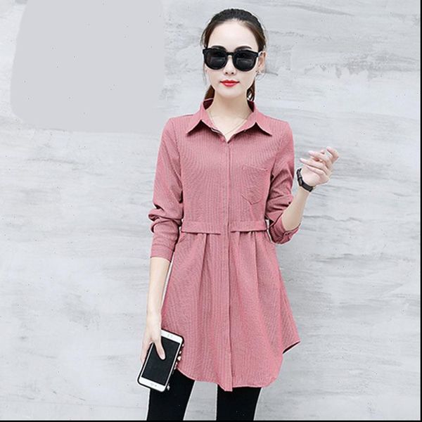 

summer womens shirt women blouse and shirts solid slim long turn down collar office lady elegant outwear, White